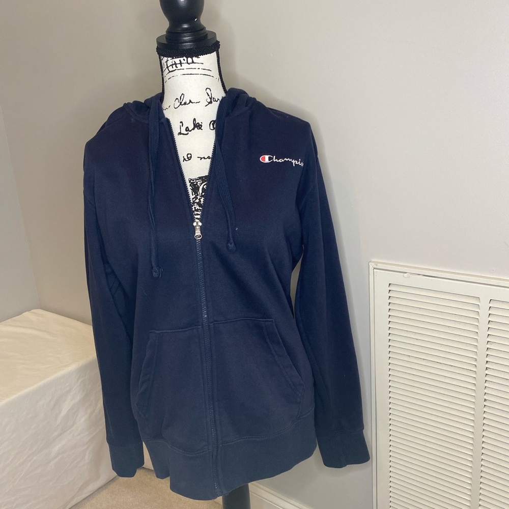 Navy Champion zip up hoodie